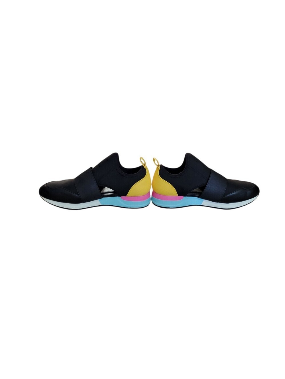 Aldo Men's Black Slip-On Sneakers with Yellow, Pink & Blue Accents - Picture 2 of 7